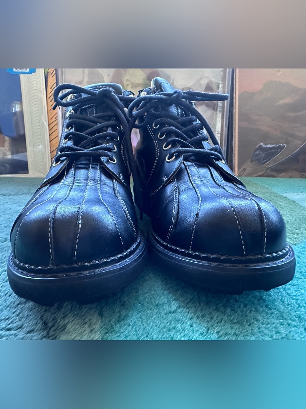 Fluevog VINTAGE EXCELLENT Angels Supervog black swirl ankle boot -W8.5/M7 - Picture 7 of 16